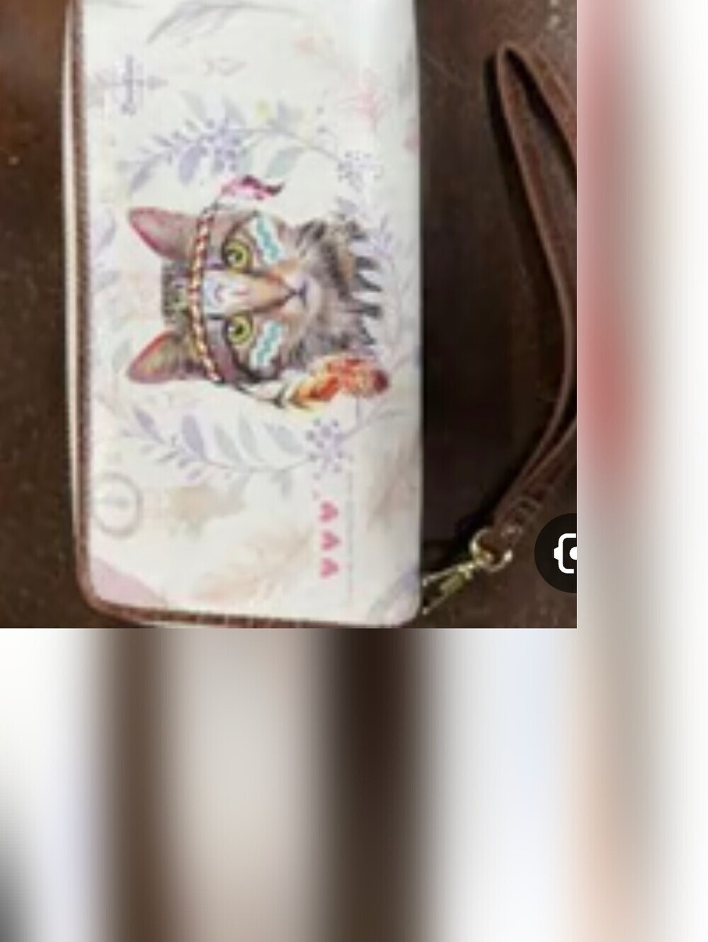 Brentano Boho Feline (Cat) Zip-Around Wallet New